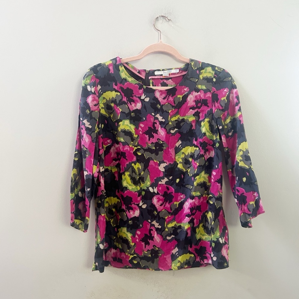 Boden rose printed blouse 6